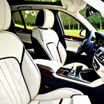 ** Luxurious BMW X7 interior with comfortable multi-contour seats, leather and wood trim, spacious three-row seating for seven passengers, infotainment system with touchscreen, high quality materials, fully clothed, appropriate attire, safe for work, perfect anatomy, natural proportions, professional photography.

**