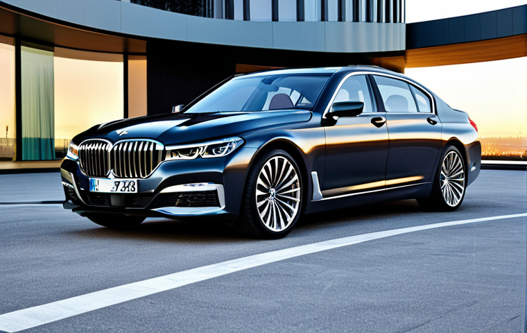 Futuristic Luxury**

"A sleek, futuristic BMW 7 Series, showcasing its bold front grille and split headlights. The car is parked in front of a modern architectural masterpiece, emphasizing its premium and classy design. Interior shot of the curved display, highlighting the luxurious feel with high-quality materials. safe for work, appropriate content, fully clothed, professional, perfect anatomy, natural proportions, professional photography, high quality."

**